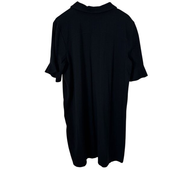 Chico's Black Knit Pull Over Midi Dress Pockets Snaps Chico's Size 3 US Size XL - Picture 7 of 11